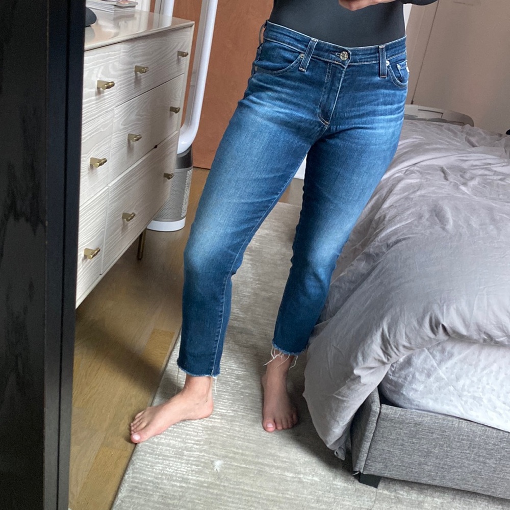 Raw Hem Blue AG Jean